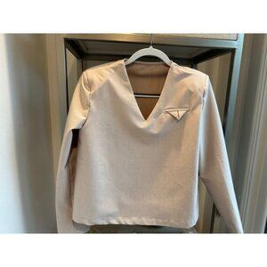 Women's COMMENSE Blouse, Size S, Beige